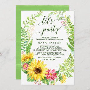 Zomenbloem Wreath Let's Party Kaart