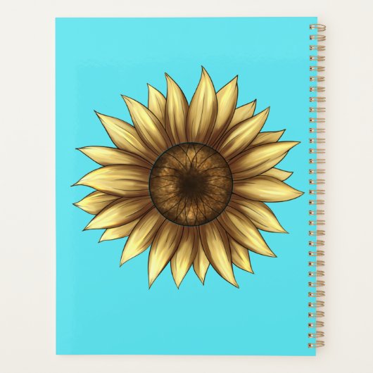 Zomende zonnebloemen planner (Achterkant)