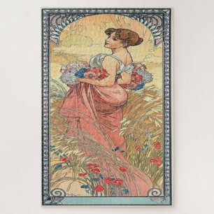 Zomer 1900: Een Art Nouveau van Mucha Legpuzzel