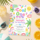 Zomer 1e verjaardag uitnodiging - Cool One