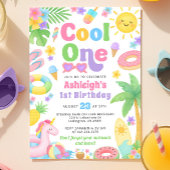 Zomer 1e verjaardag uitnodiging - Cool One
