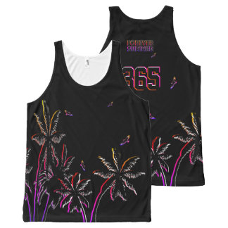 Zomer 365 Ipanema Neon Night Black Palms All-Over-Print Tank Top