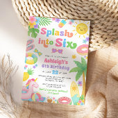 Zomer 6e verjaardag uitnodiging - Splash in Six