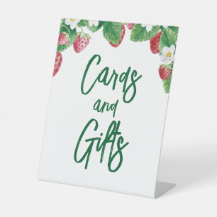 Zomer Aardbei Baby shower Kaarten Cadeaus Reclamebord Met Voetstuk