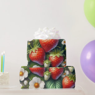 Zomer aardbei gedrukte inpakpapier