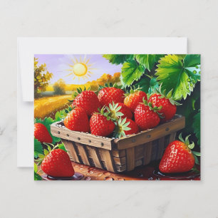Zomer aardbei mand alle gelegenheden briefkaart