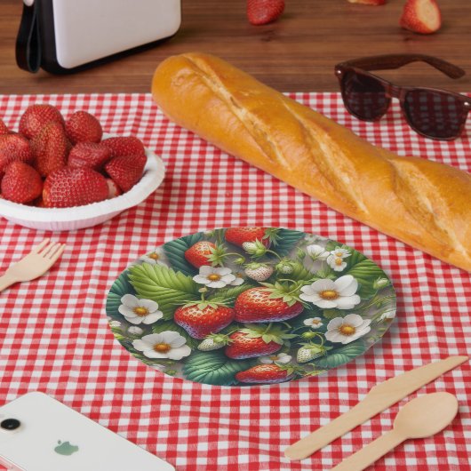 Zomer Aardbei Rode Fruit Papier Bord (Picknick)