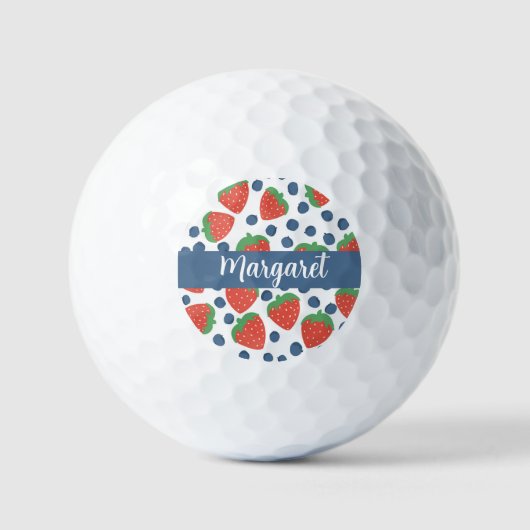 Zomer Aardbeien en Bosbessen Fruit Patroon Golfballen (Voorkant)