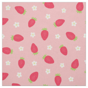 Zomer aardbeien op roze (middelgrote schaal) stof