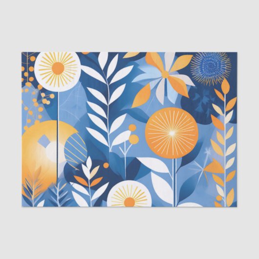 Zomer Abstract Botanisch Tissuepapier (Voorkant)