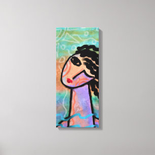 Zomer Abstract digitaal portret van een vrouw Canvas Afdruk