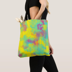 Zomer abstract Kleurrijk leuk Waterverfspetters Draagtas