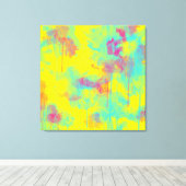 Zomer abstracte, kleurrijke Waterverf splatters Canvas Afdruk (Insitu (Houten vloer))