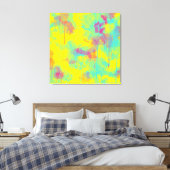 Zomer abstracte, kleurrijke Waterverf splatters Canvas Afdruk (Insitu (Slaapkamer))