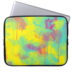 Zomer abstracte, kleurrijke Waterverf splatters Laptop Sleeve