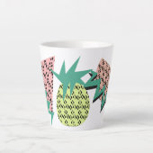 Zomer Abstracte vruchten Watermeloen en Neon Pinea Latte Mok (Voorkant)