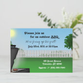 Zomer Achtertuin BBQ Uitnodigingen (Staand voorkant)