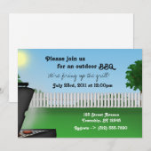 Zomer Achtertuin BBQ Uitnodigingen (Voorkant / Achterkant)