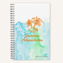 Zomer Adventures Palm Tree Aanpasbare Zomer Notitieboek