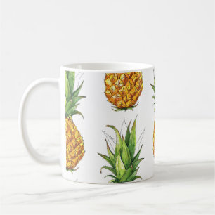 Zomer ananaspatroon, naadloos ontwerp. koffiemok