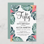 Zomer Anthurium & Monstera Groen Verjaardag Kaart (Voorkant / Achterkant)