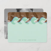 Zomer Aqua Waves & Zon Foto Moderne Strand Bruilof Bedankkaart (Voorkant / Achterkant)