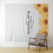 Zomer Aquarel Zonnebloemen Baby Shower Achtergrond Wandkleed (In Situ (horizontaal))