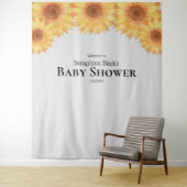 Zomer Aquarel Zonnebloemen Baby Shower Achtergrond Wandkleed (In situ)