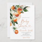 Zomer Baby shower Citrus Sinaasappel Baby in bloei Kaart (Voorkant)