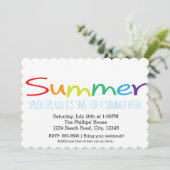 ZOMER Bash Typografie Rainbow Party Uitnodigingen (Staand voorkant)