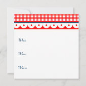 Zomer BBQ Barbecue Gingham Party Uitnodigingen (Achterkant)