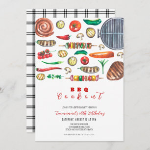 Zomer BBQ Cookout Verjaardag Kaart