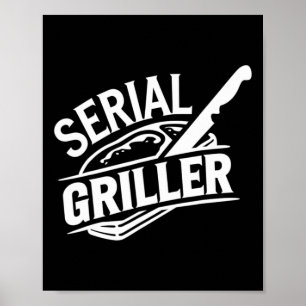 Zomer Bbq Feest Achtertuin Grilleren Grappig Steak Poster