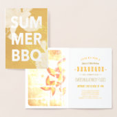 ZOMER BBQ gouden folie bloem Folie Kaarten (Display)