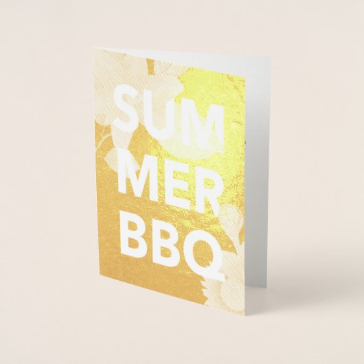 ZOMER BBQ gouden folie bloem Folie Kaarten (Voorkant)