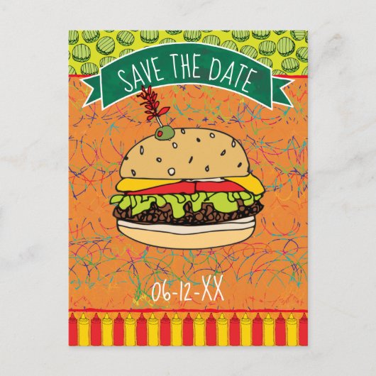 Zomer BBQ Save the Date Uitnodiging (Voorkant)