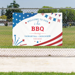 Zomer BBQ USA Koppels Bruidsfeest Verwelkoming Spandoek