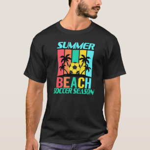 Zomer Beach Voetbal Seizoen Kleurrijke Strepen Ess T-shirt