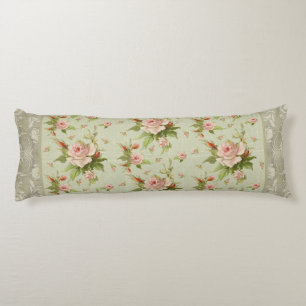 Zomer bij de Rozen Cottage Scroll Swirl Wood Lichaamskussen