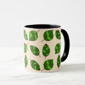 Zomer bladeren groen blad patroon op elke kleur mok (Voorkant rechts)