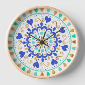 Zomer Blauw Goud Hart Mandala (Voorkant)