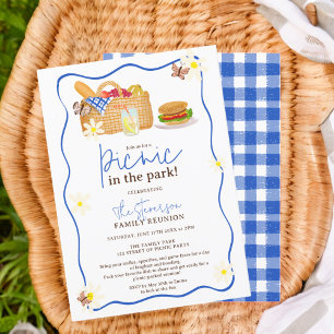 Zomer blauw Leuke picknick in het park familiereün Kaart