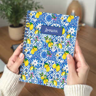 Zomer Blauw Majolica Siciliaans Citrus Mediterraan Notitieboek