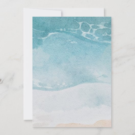 Zomer Blauw Strand bruiloft uitnodiging (Achterkant)