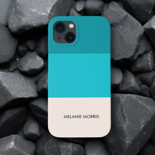 Zomer Blauw Strand Vibe Horizontale Streep iPhone 13 Hoesje