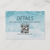 Zomer Blauw Strand Wedding QR Code Informatiekaartje (Voorkant)