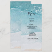 Zomer Blauwe Strand Huwelijk Menu (Voorkant / Achterkant)