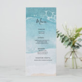 Zomer Blauwe Strand Huwelijk Menu (Staand voorkant)