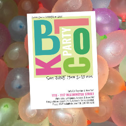 Zomer Block Party Retro Type Buurt Event Kaart