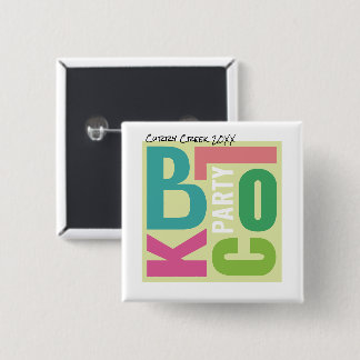Zomer Block Party Retro Type Buurt Event Vierkante Button 5,1 Cm